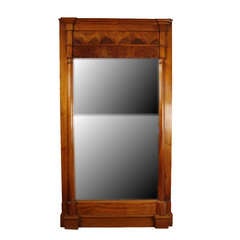 Large Biedermeier Walnut Pier Mirror