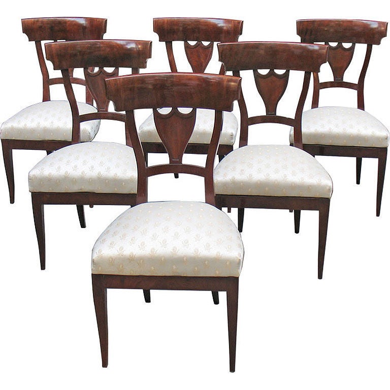 Six Viennese Shovel Shaped Biedermeier Chairs For Sale