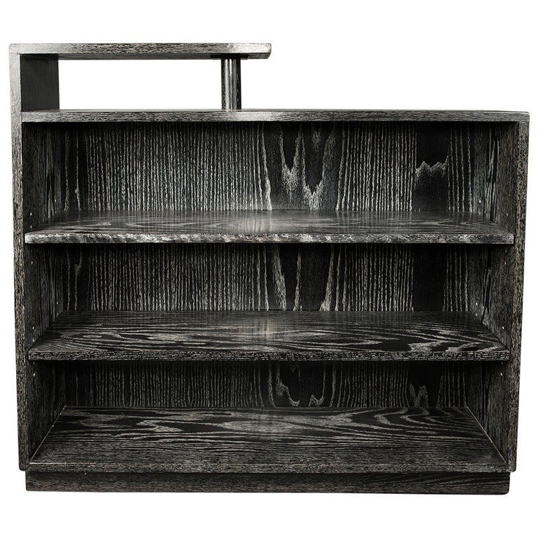 Black Cerused Oak Bookcase at 1stDibs