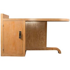 Vintage Moderne Cerused Oak Desk