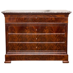 Antique Louis Philippe Secretary with Marble Top