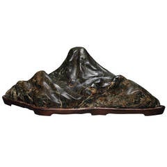 Japanese “Spirit Stone” on Rosewood Base