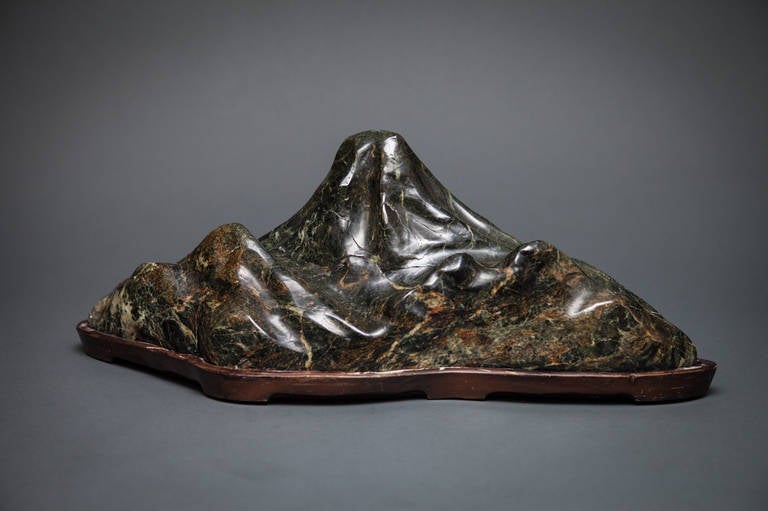 Japanese “Spirit Stone” on Rosewood Base