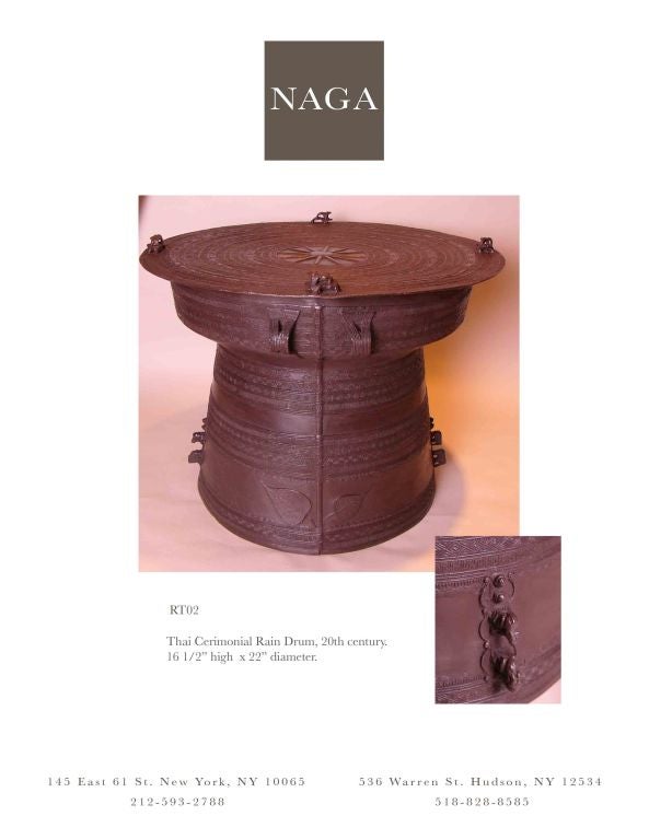 Thai Cerimonial Rain Drum. Bronze.