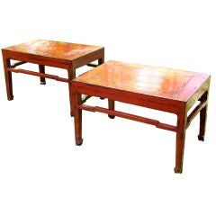 Pair of Chinese Red Lacquer Tables