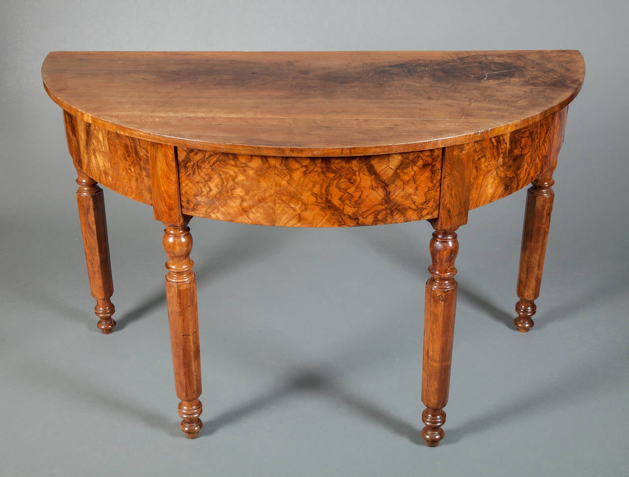 Pair of French 19th century demilune tables.