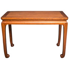 Elmwood Console Table with Woven Mat Top