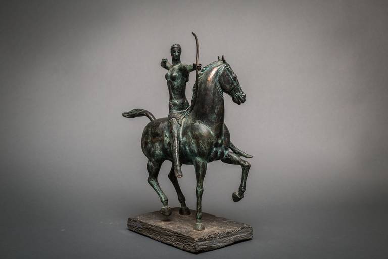 Bronze Horse with Archer by Temur Lomidze For Sale 1