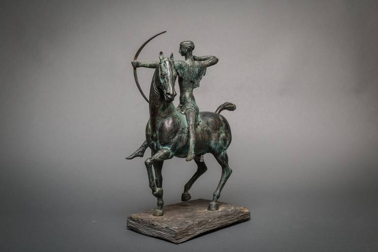 Bronze Horse with Archer by Temur Lomidze In Excellent Condition For Sale In Hudson, NY