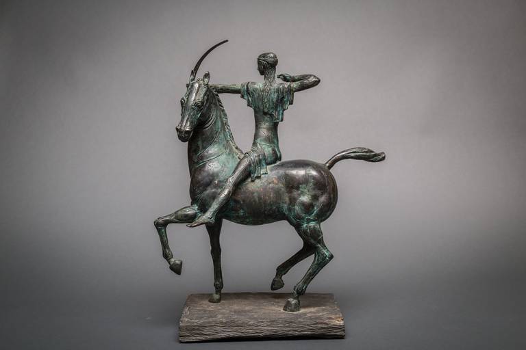 American Bronze Horse with Archer by Temur Lomidze For Sale