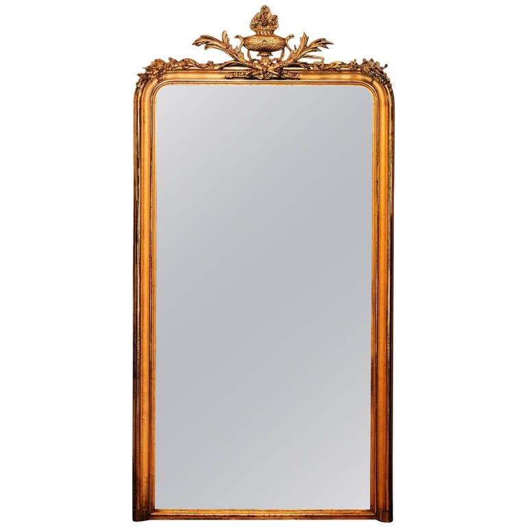 Large 19th Century French Mantle Mirror at 1stdibs