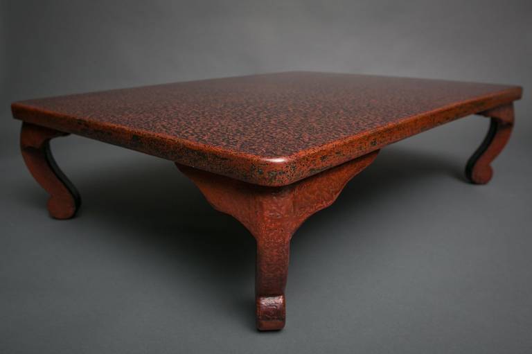 Mother-of-Pearl Wakasa Red Lacquer Table