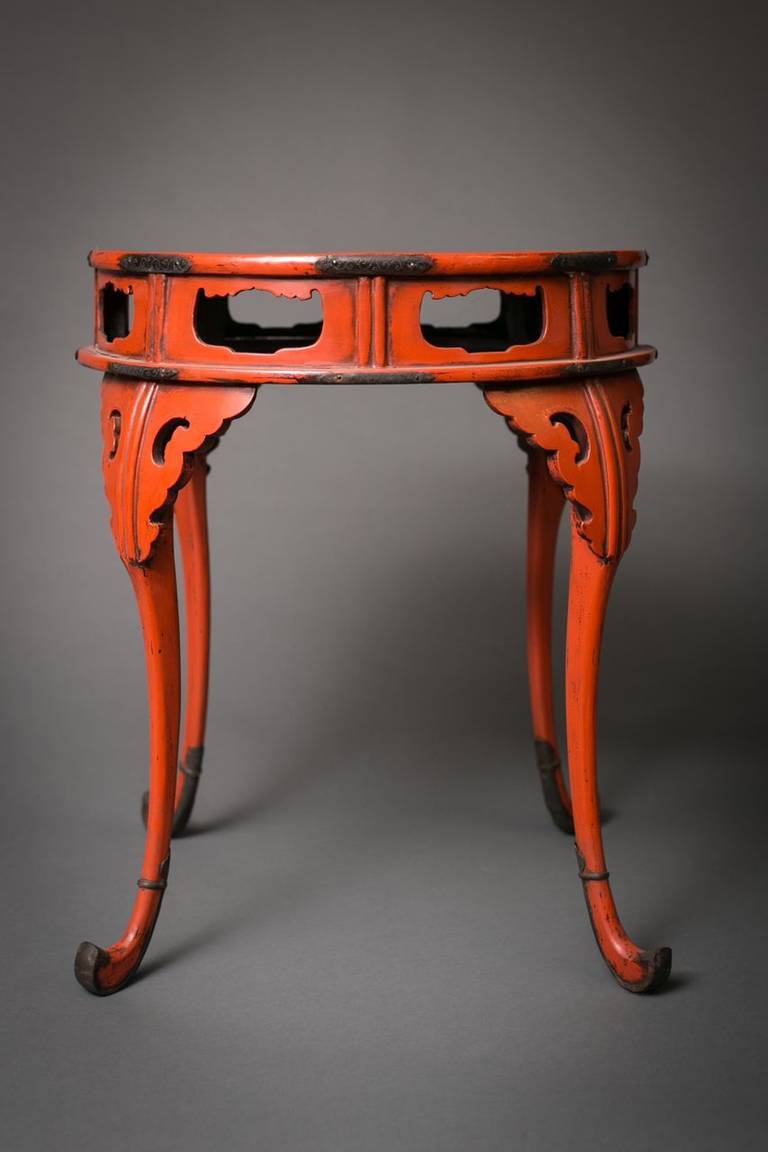 Japanese red Negoro lacquer stand.
