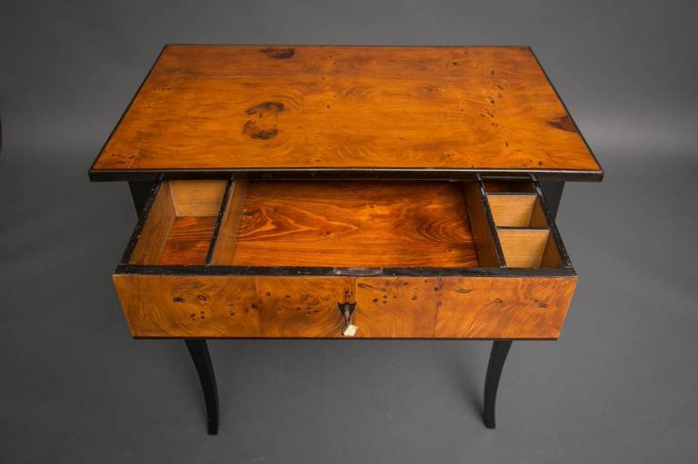 Austrian Empire Burl Wood Desk For Sale