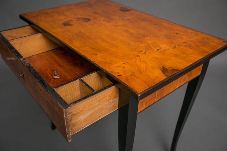 19th Century Empire Burl Wood Desk For Sale