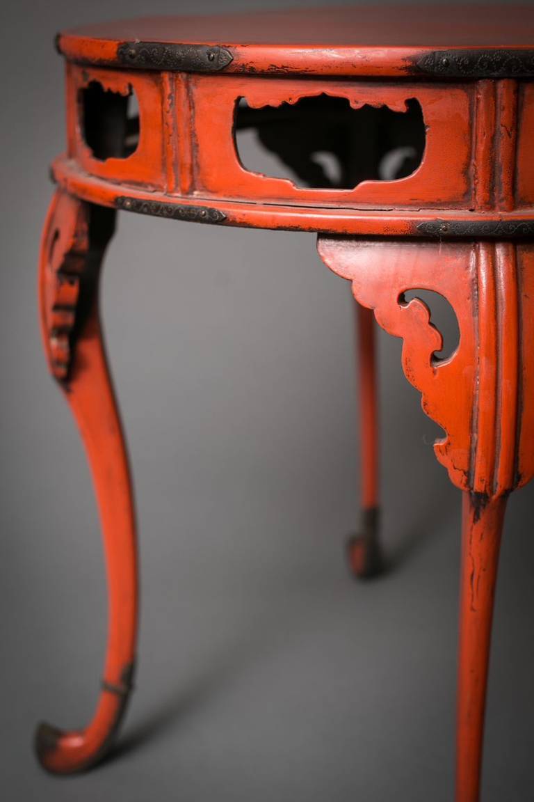 Japanese Red Negoro Lacquer Stand 1