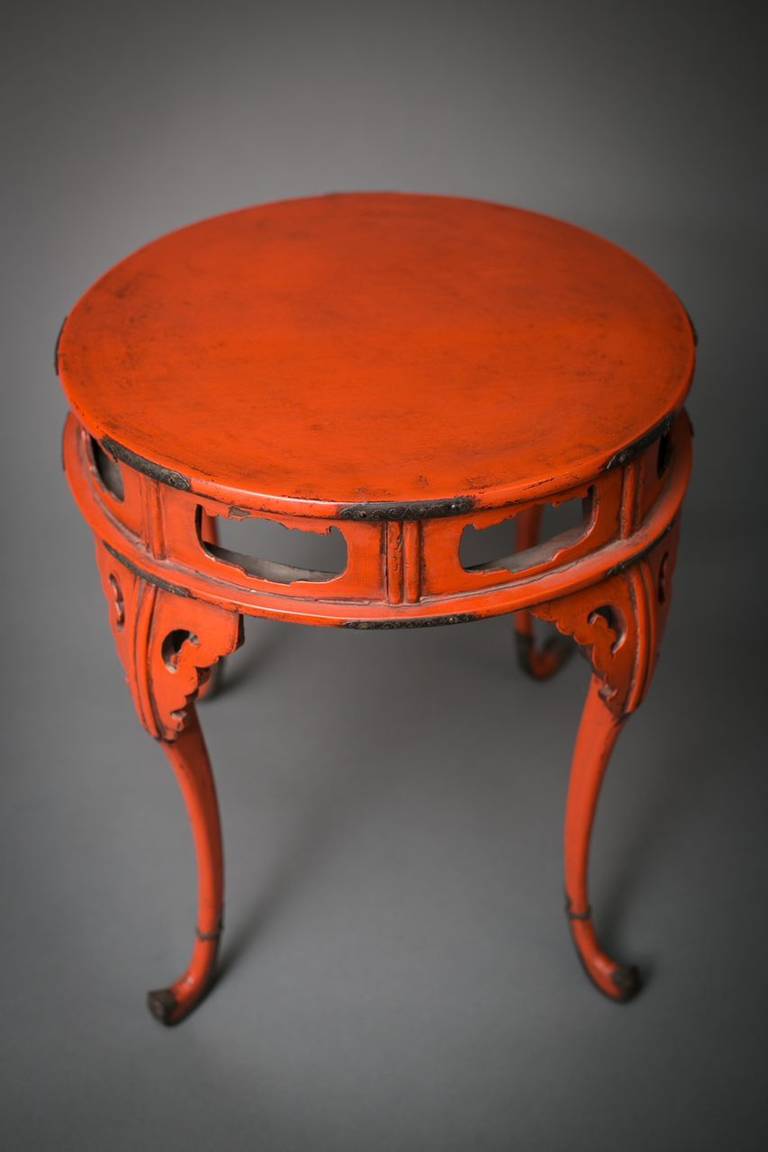Japanese Red Negoro Lacquer Stand In Excellent Condition In Hudson, NY