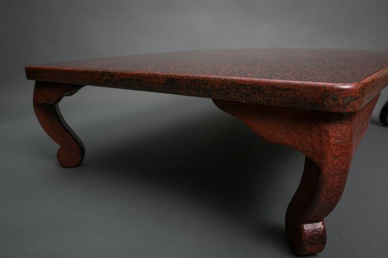 20th Century Wakasa Red Lacquer Table