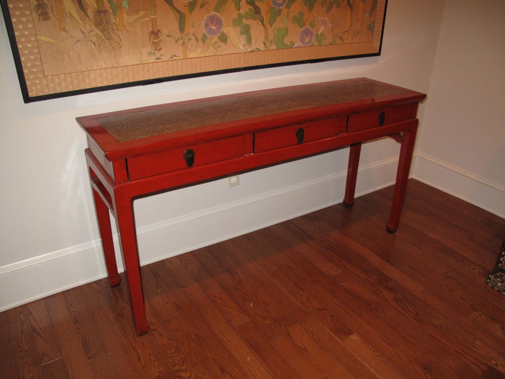 Chinese Red Lacquer Console Table For Sale at 1stDibs chinese lacquer