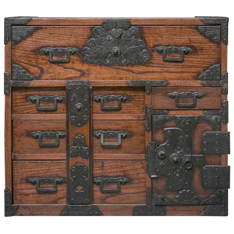 Keyaki Wood Small Tansu or Chest at 1stDibs