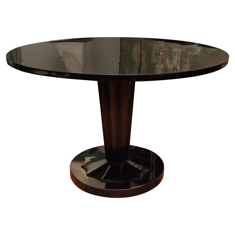 Biedermeier Black Lacquer Center Hall table.