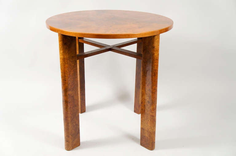 Burl wood Art Deco side table.