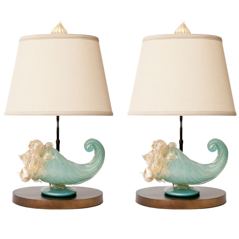 Pair of Venetian Glass Lamps