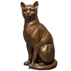 French Bronze Cat Sculpture