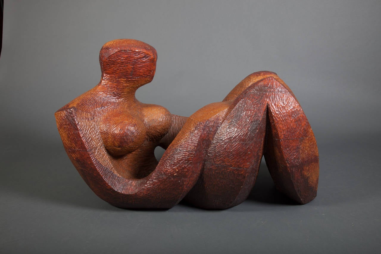 North American Abstract Sculpture of a Reclining Woman by Robert Hughes