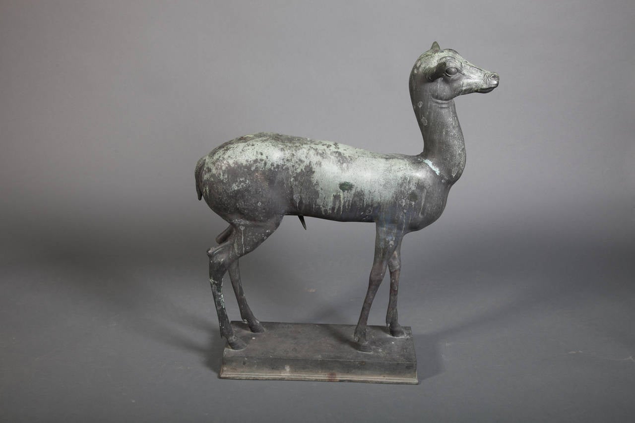 Italian Pompeian bronze deer.