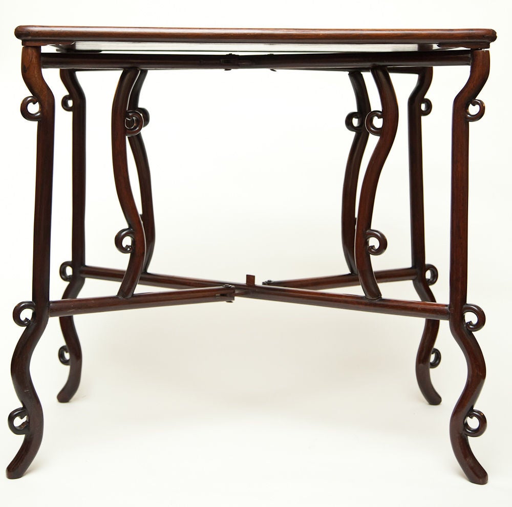 Chinese hongmu wood folding game table In Excellent Condition In Hudson, NY