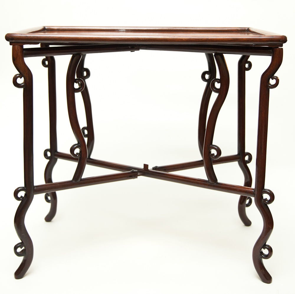 19th Century Chinese hongmu wood folding game table