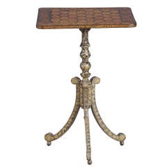 Regency Black Ground Penwork Games Table