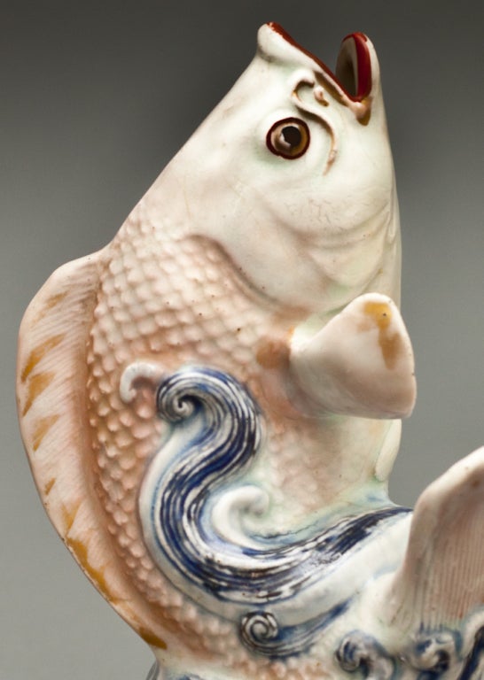 18th Century and Earlier Pair of Japanese Arita Ware Leaping Fish