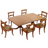 Miniature Regency Style Dining Table and Chairs Signed L. Clarke