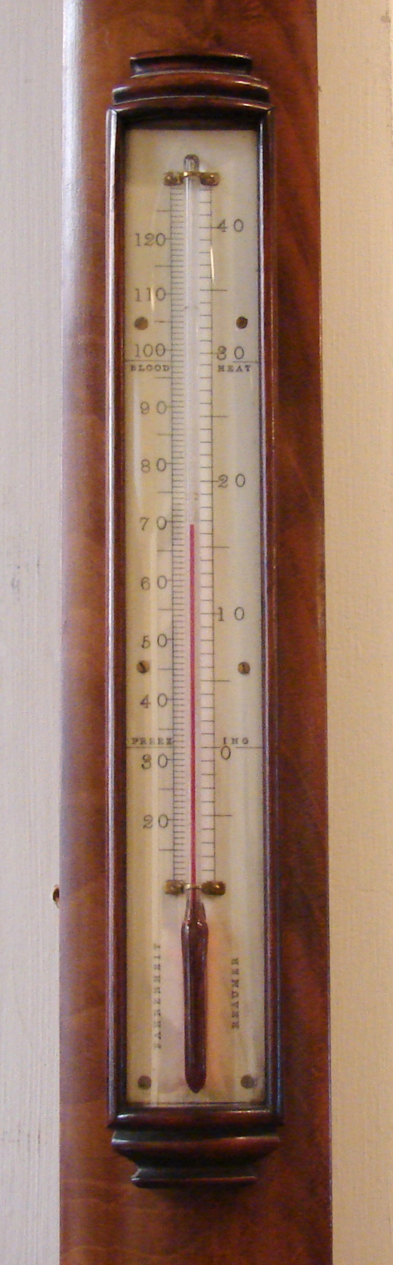 British Mahogany Bowfront Stick Barometer by W. Harris, London