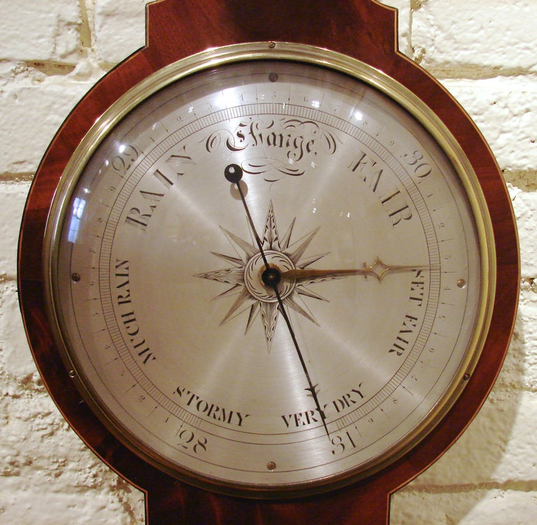 Scottish Regency Mahogany Banjo Barometer In Excellent Condition In San Francisco, CA