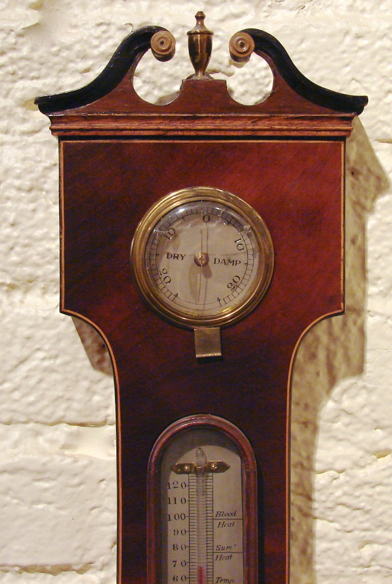 19th Century Scottish Regency Mahogany Banjo Barometer