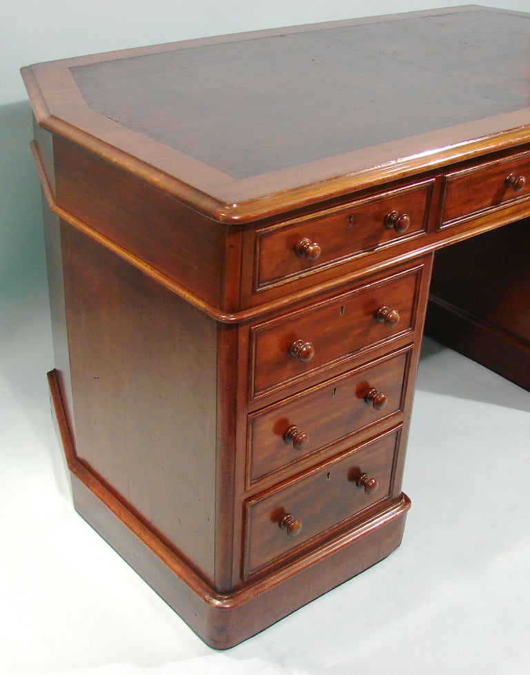 19th Century Unusual Shaped  Georgian Style Mahogany Kneehole Desk