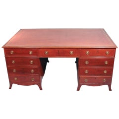 English Hepplewhite Style Mahogany Partners Desk 3