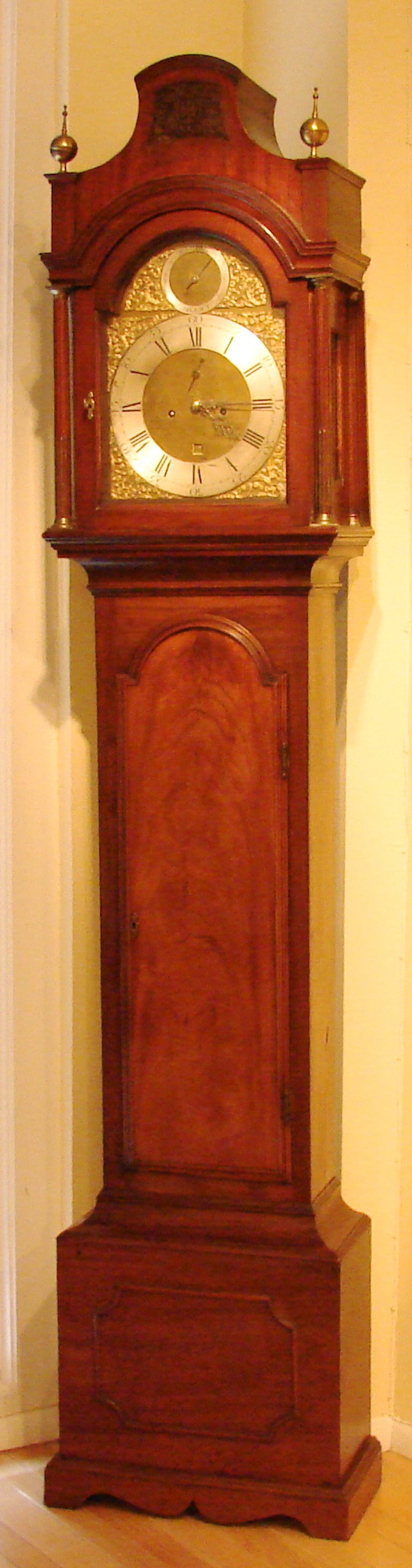Late Georgian Mahogany 8 Day Tall Case Clock by Robt Newman