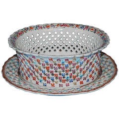 Chinese Export Reticulated Bowl and Underplate