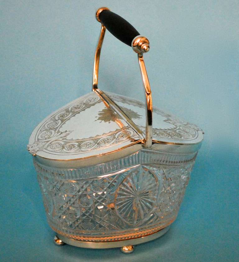 Victorian Silverplate and Cut Crystal Lidded Candy Jar