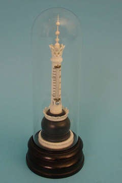 Rare English Lighthouse Form Thermometer with Dome