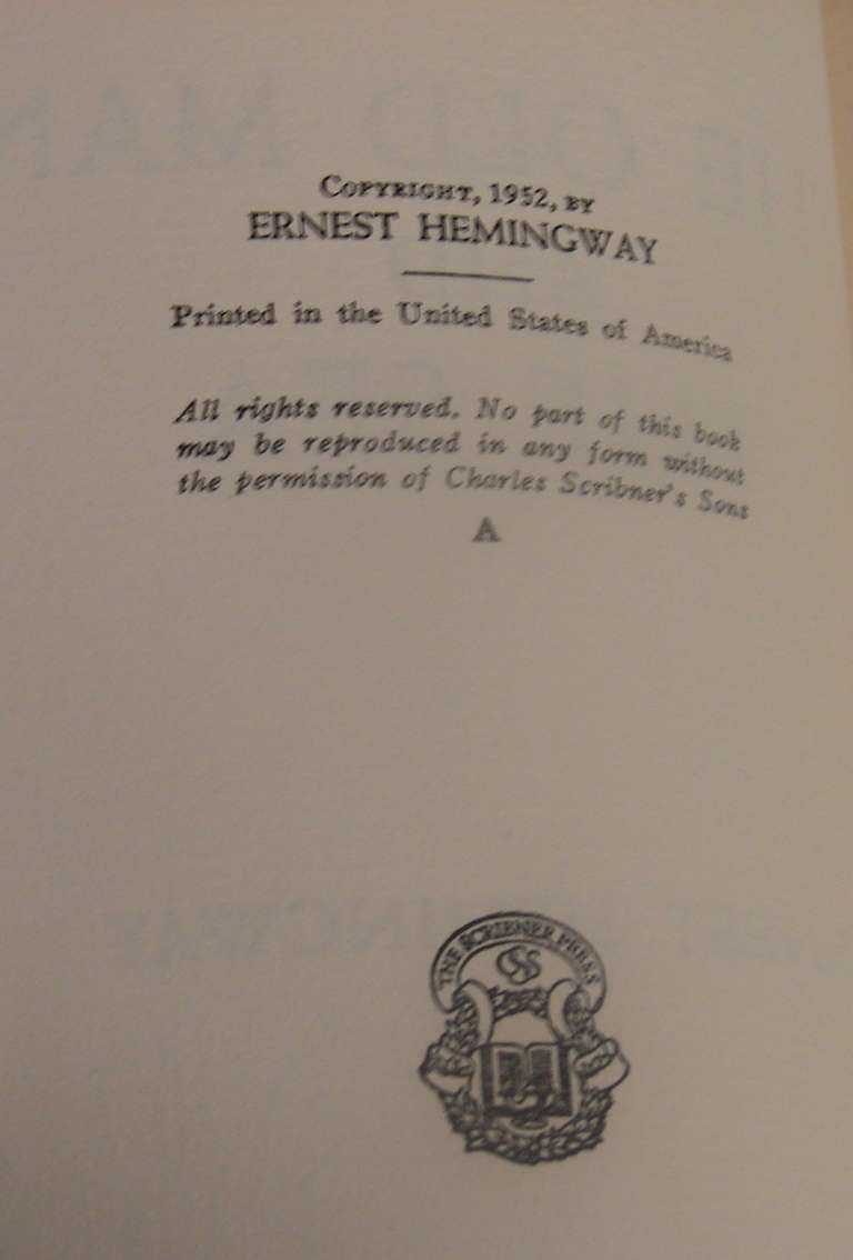 Hemingway First Edition The Old Man and the Sea In Excellent Condition In San Francisco, CA