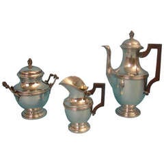 French .950 Fine 3 Piece Silver Coffee or Chocolate Set