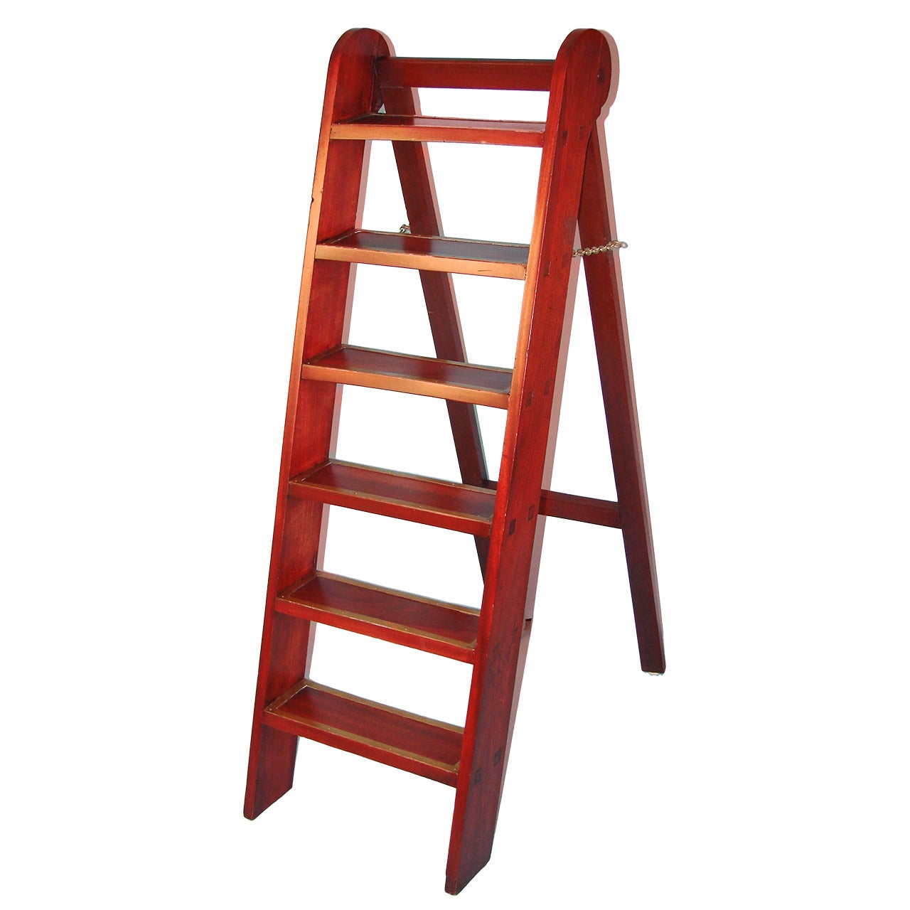 English Mahogany Brass Bound Library Ladder