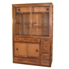 Antique Japanese Cedar Tea or Merchant's Cabinet