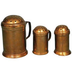 Grouping of English 18th Century Brass Shakers