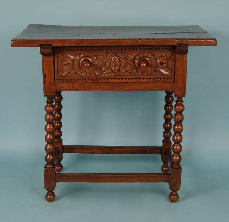 Spanish Baroque Walnut Side Table